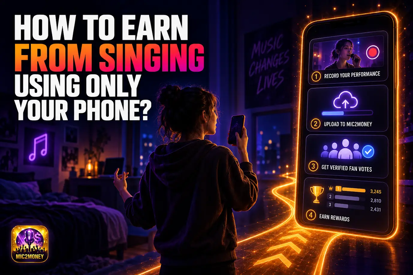 How to Earn From Singing Using Only Your Phone_